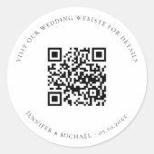 Berichten website QR code details rsvp Ronde Sticker (Voorkant)