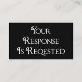 Berichten zwarte RSVP QR Code Response Kaart (Achterkant)