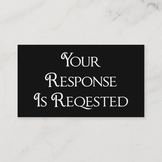 Berichten zwarte RSVP QR Code Response Kaart (Achterkant)