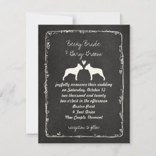Berichtenaankondiging van Boston Terriers Wedding Kaart