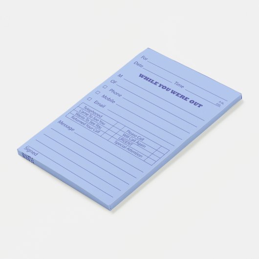 Berichtenbericht via blauwe telefoon Het is Post-it® Notes (Schuin)