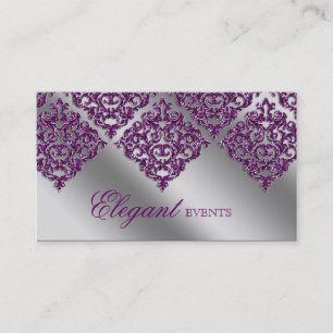 Berichtenevenspanner Damask Paars Sparkle Silver Visitekaartje