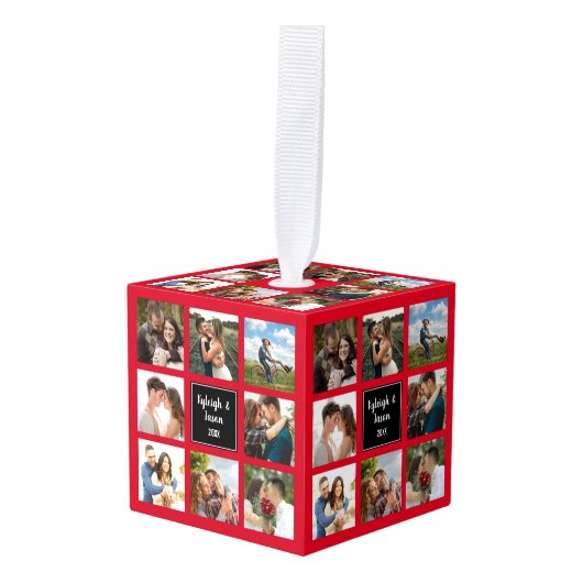 Berichtenfoto collage ornament zwarte en rode kubu (Voorkant hoekig)