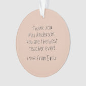 Berichtenhandschrift van uw kind Twitteraar Roze Ornament (voorkant)