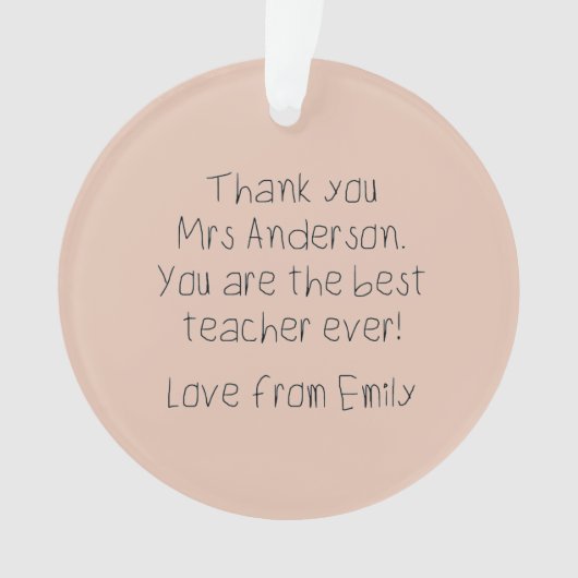 Berichtenhandschrift van uw kind Twitteraar Roze Ornament (voorkant)