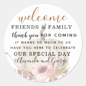 Berichtenherfstpompoen bedankt u ronde sticker (Voorkant)