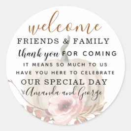 Berichtenherfstpompoen bedankt u ronde sticker