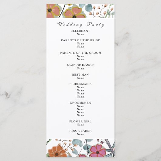 Berichtenprogramma Voorjaarsbloem Programmakaart (Achterkant)