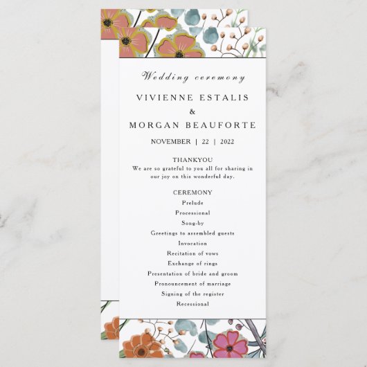 Berichtenprogramma Voorjaarsbloem Programmakaart (Voorkant / Achterkant)