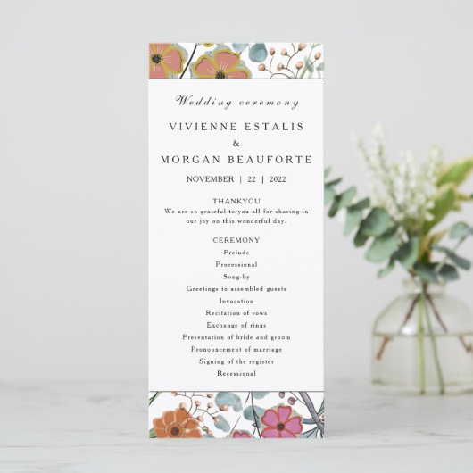 Berichtenprogramma Voorjaarsbloem Programmakaart (Staand voorkant)