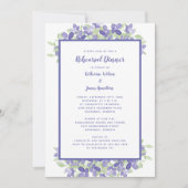 Berichtenrepeater Dinner Elegant Periwinkle Floral Kaart (Voorkant)