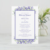 Berichtenrepeater Dinner Elegant Periwinkle Floral Kaart (Staand voorkant)