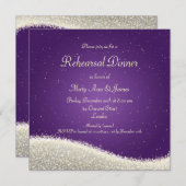 Berichtenrepetitie Dinner Dazzling Sparkles Paars Kaart (Voorkant / Achterkant)
