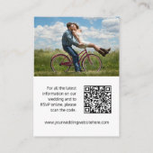 Berichtenwebsite zwart-wit mono-hart QR-code Informatiekaartje (Achterkant)