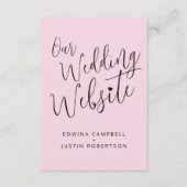 Berichtenwebsite zwarte roze hartkletter QR-code Informatiekaartje (Voorkant)