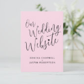 Berichtenwebsite zwarte roze hartkletter QR-code Informatiekaartje (Staand voorkant)