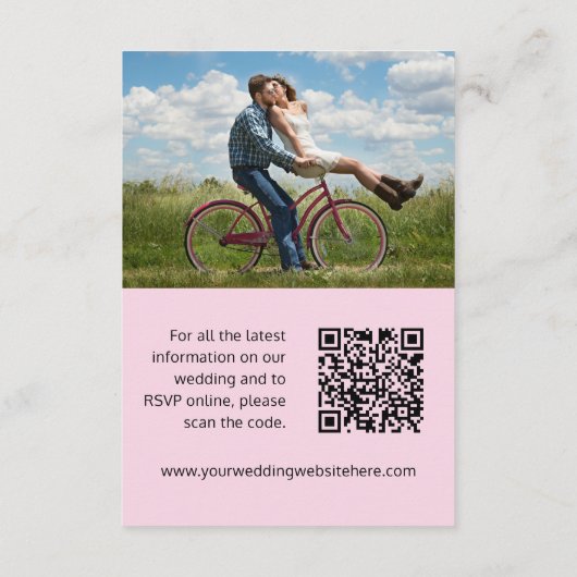 Berichtenwebsite zwarte roze hartkletter QR-code Informatiekaartje (Achterkant)