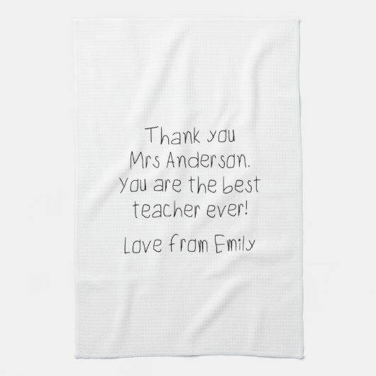 Berichtgevingshandschrift van uw kind theedoek (Verticaal)