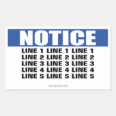 Berichtteken (max 5 regels) rechthoekige sticker (Voorkant)