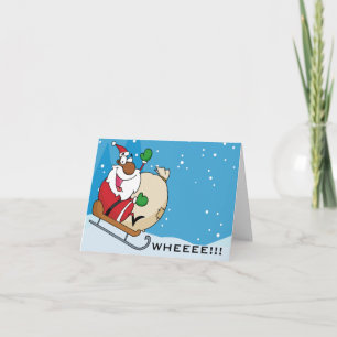 Berijdende Slee van de Kerstman van de Pret van de Feestdagen Kaart