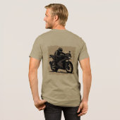 Berijder op een slanke zwarte motorfiets Tri-Blend shirt (Voorkant)