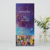 BERIJDERS IN DE NACHT ,helder trillend blauwe glin Kaart (Staand voorkant)