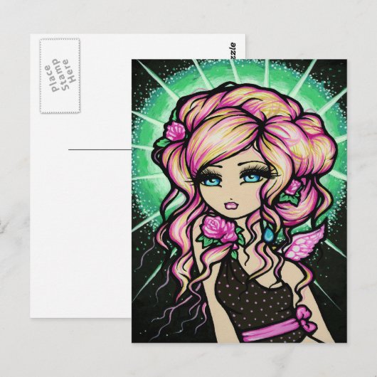 Berijpt nam het Briefkaart van de Kunst van de Fee (Voorkant / Achterkant)