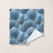 Berijpte Blauwe Denneappels Bad Handdoek (Wasdoekje)