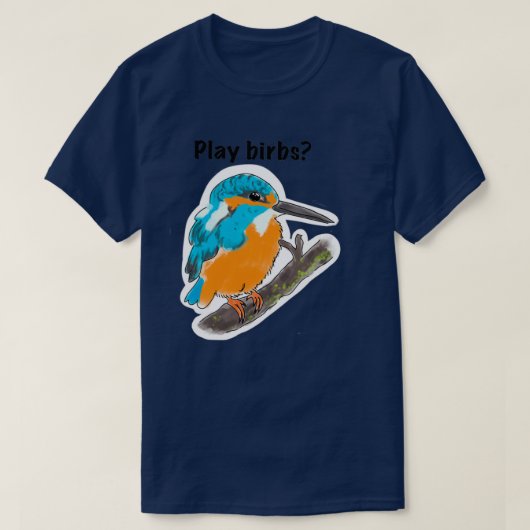 Beriken met Wingspan-bordspel schattige koningsbla T-shirt (Design voorkant)