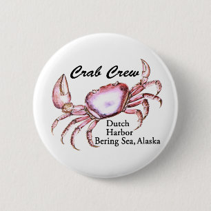 Bering Zee Alaska Crab Gevist Ronde Button 5,7 Cm