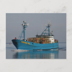 Bering Zee, Crab Boat in de Nederlandse haven, AK Briefkaart