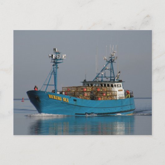 Bering Zee, Crab Boat in de Nederlandse haven, AK Briefkaart (Voorkant)