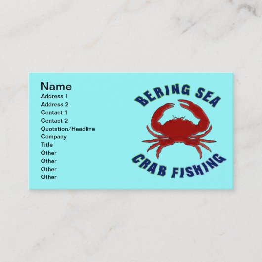 Bering Zee Crab Gevist Visitekaartje (Voorkant)