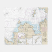 Bering Zee Oostelijk deel Alaska Nautische kaart Fleece Deken (Voorkant (Horizontaal))