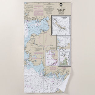 Bering Zee Oostelijk deel Alaska Nautische kaart Strandlaken