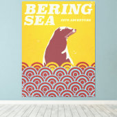Bering Zee  stijl avontuurlijk poster van 1970 Canvas Afdruk (Insitu (Houten vloer))