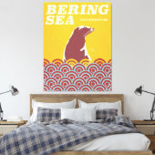 Bering Zee  stijl avontuurlijk poster van 1970 Canvas Afdruk (Insitu (Slaapkamer))