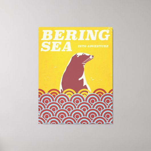 Bering Zee  stijl avontuurlijk poster van 1970 Canvas Afdruk (Voorkant)