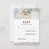 Berk Bark Hart Bruiloft RSVP Kaarten (Voorkant)