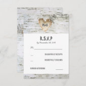 Berk Bark Hart Bruiloft RSVP Kaarten (Voorkant / Achterkant)