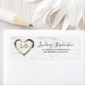 Berk Bark Hart Rustieke Herfst Etiket (Insitu)