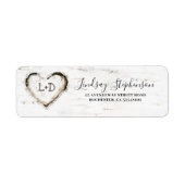 Berk Bark Hart Rustieke Herfst Etiket (Voorkant)