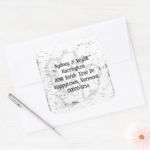 Berk Bark retour adres envelop afdichtingen Vierkante Sticker