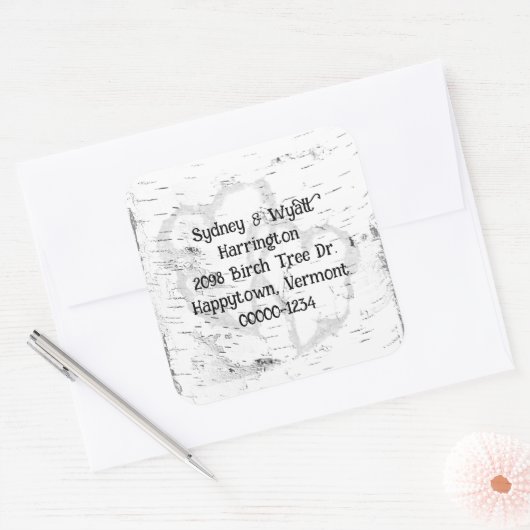 Berk Bark retour adres envelop afdichtingen Vierkante Sticker (Envelop)