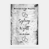 Berk Bark Tree Hearts Bruiloft Welkomstbord Acryl Bord (Voorkant)