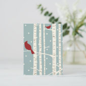 berk bomen feestdagenkaart (Staand voorkant)