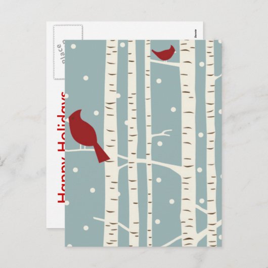 berk bomen feestdagenkaart (Voorkant / Achterkant)