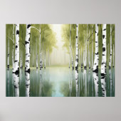 Berk Bomen Print Modern Natuur Poster (Voorkant)