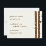 Berk Bomen Save The Date Aankondiging - Amandel<br><div class="desc">Mooie berkenbomen komen samen om een artistieke,  moderne,  door de natuur geïnspireerde 'save the date'-kaart te creëren die je vrienden en familie vast zullen adoreren.  Het paar hun initialen die in de boom zijn gekerfd maken dit ontwerp helemaal bijzonder en uniek.</div>