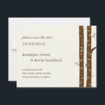 Berk Bomen Save The Date Aankondiging - Amandel<br><div class="desc">Mooie berkenbomen komen samen om een artistieke,  moderne,  door de natuur geïnspireerde 'save the date'-kaart te creëren die je vrienden en familie vast zullen adoreren.  Het paar hun initialen die in de boom zijn gekerfd maken dit ontwerp helemaal bijzonder en uniek.</div>